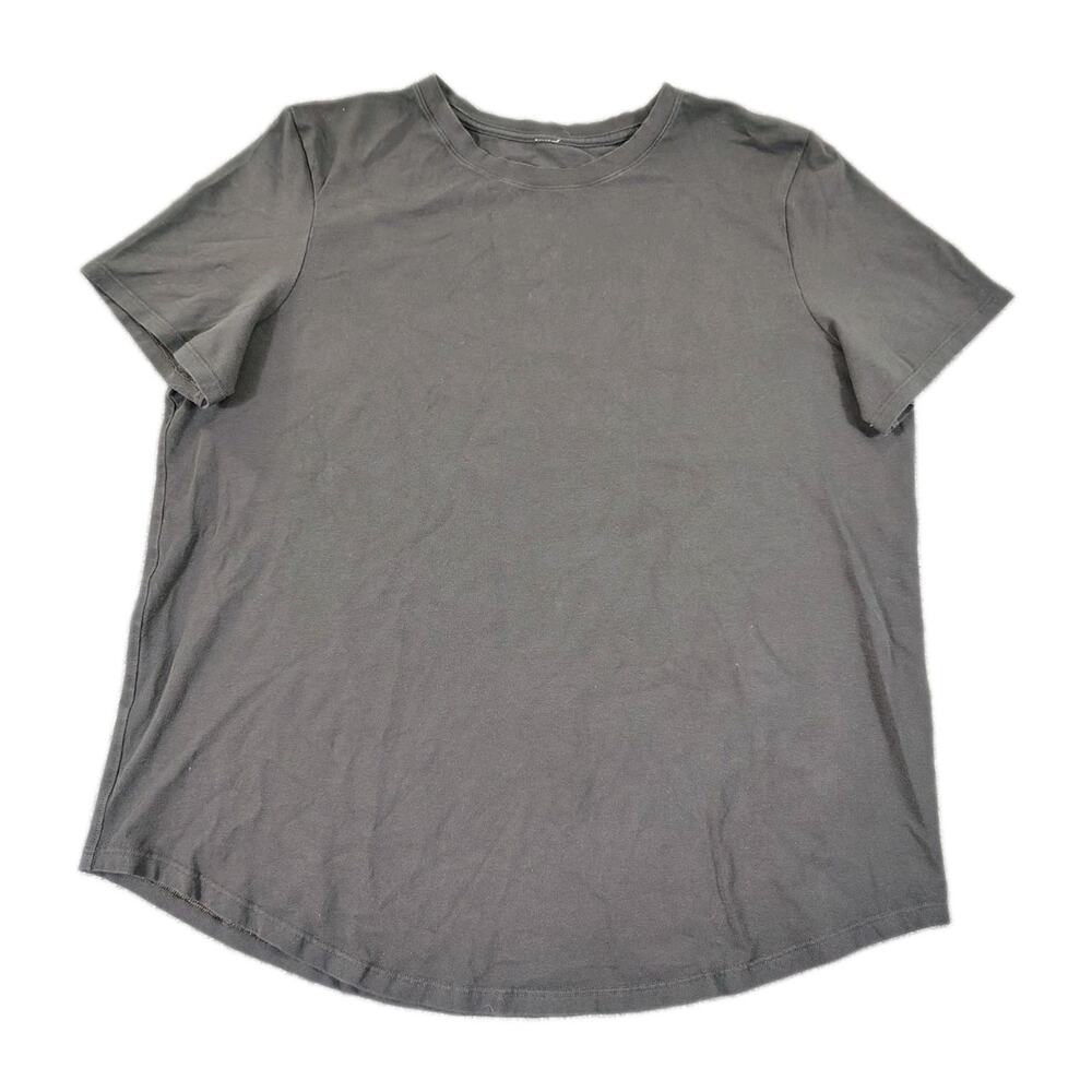 Lululemon Love Crew III Shirt Women's 12 Black Solid Stretch Minimalist Top GUC